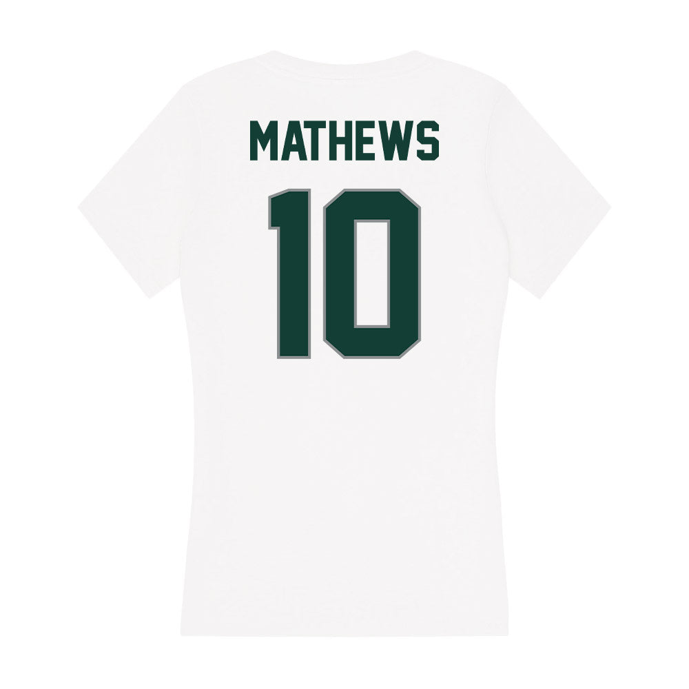 Michigan State - NCAA Women's Soccer : Emily Mathews - Women's V-Neck T-Shirt-1