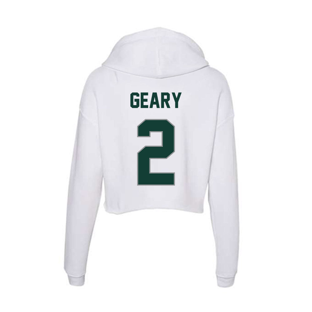 Michigan State - NCAA Men's Ice Hockey : Patrick Geary - Women's Crop Fleece Hoodie-1