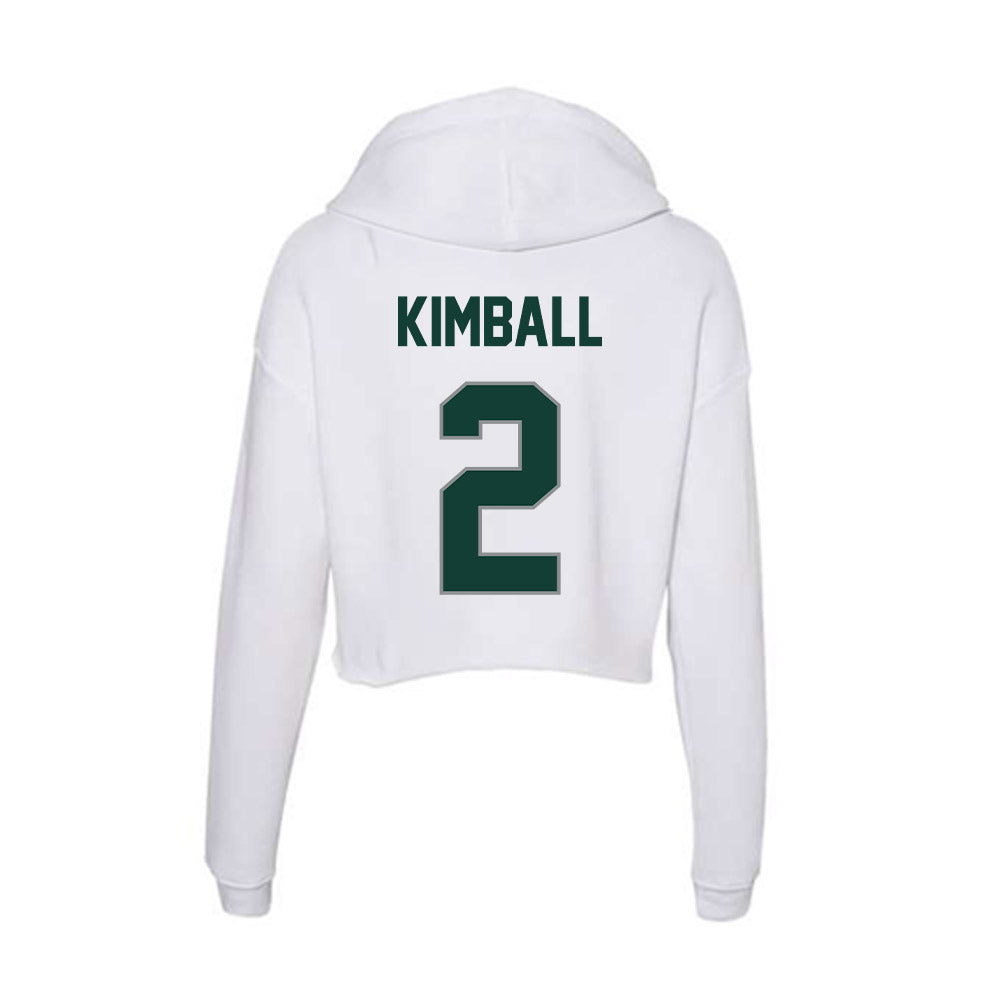 Michigan State - NCAA Women's Basketball : Abbey Kimball - Women's Crop Fleece Hoodie-1