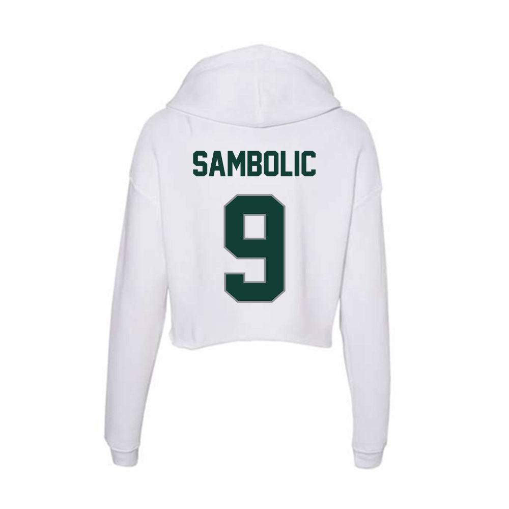 Michigan State - NCAA Women's Basketball : Sara Sambolic - Women's Crop Fleece Hoodie-1
