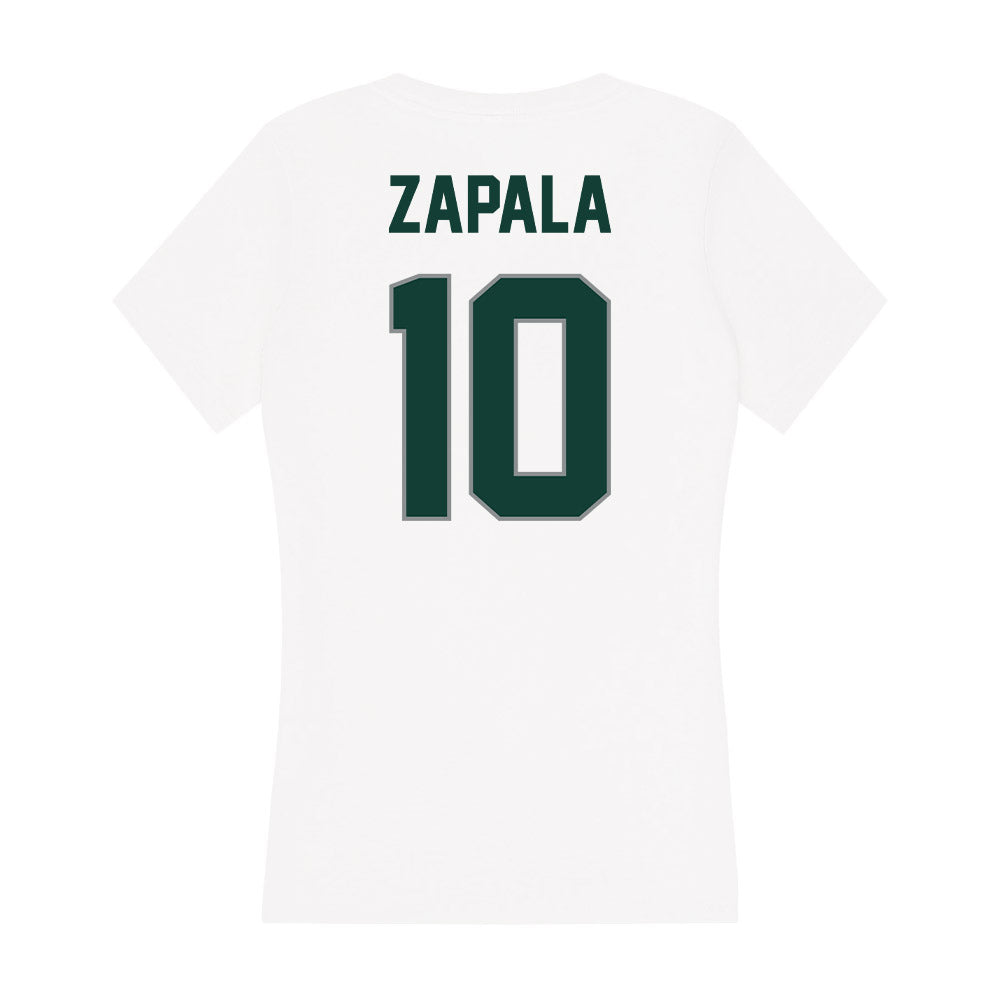 Michigan State - NCAA Men's Basketball : Szymon Zapala - Women's V-Neck T-Shirt-1