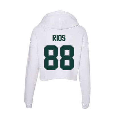 Michigan State - NCAA Football : Kai Rios - Women's Crop Fleece Hoodie-1