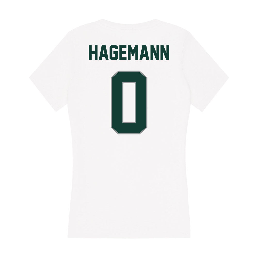 Michigan State - NCAA Women's Basketball : Damiya Hagemann - Women's V-Neck T-Shirt-1