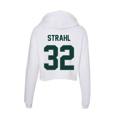 Michigan State - NCAA Men's Ice Hockey : Melvin Strahl - Women's Crop Fleece Hoodie-1