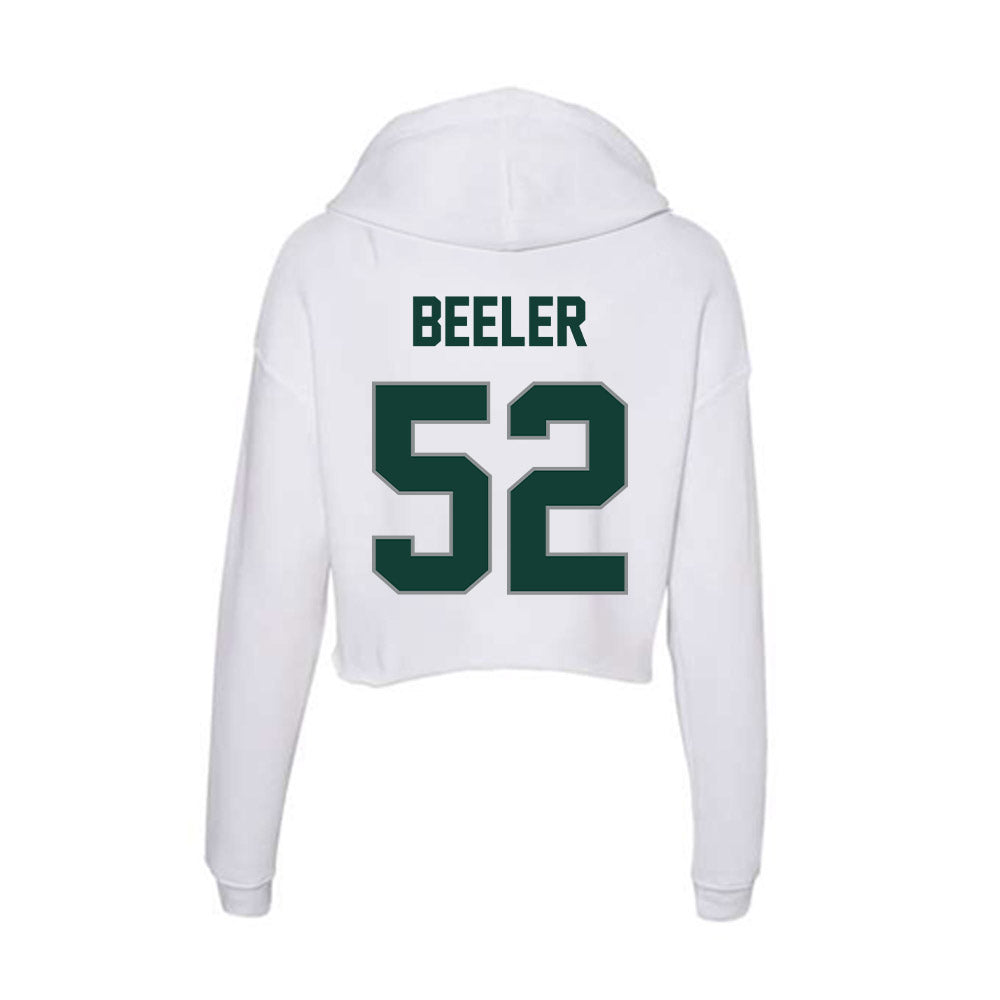 Michigan State - NCAA Football : Mikeshun Beeler - Women's Crop Fleece Hoodie-1