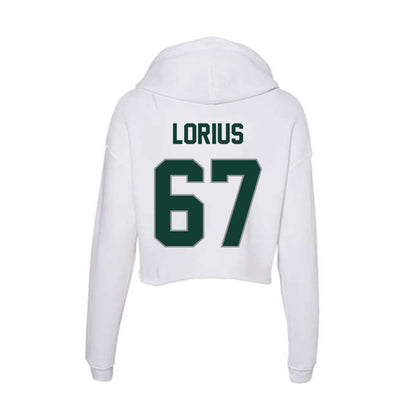 Michigan State - NCAA Football : Hayden Lorius - Women's Crop Fleece Hoodie-1