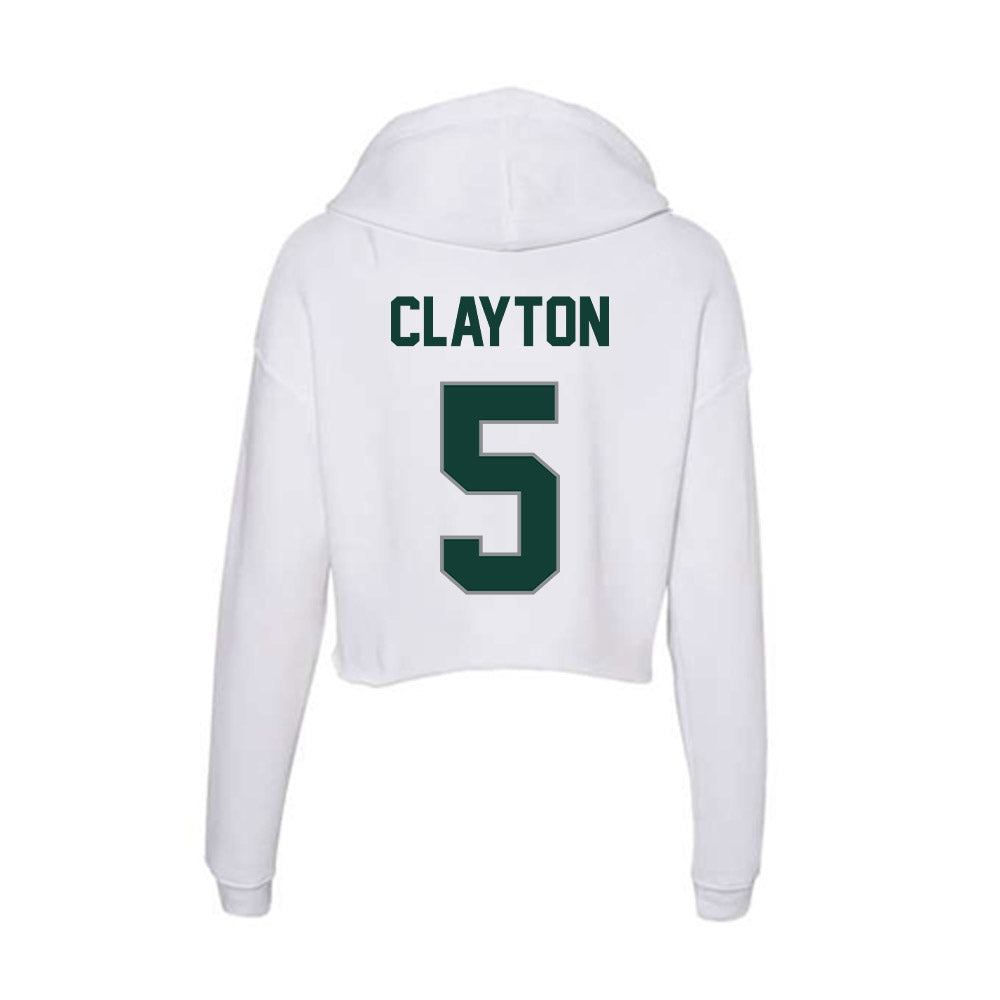 Michigan State - NCAA Women's Volleyball : Ky Clayton - Women's Crop Fleece Hoodie-1