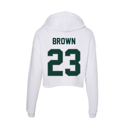 Michigan State - NCAA Women's Basketball : Jalyn Brown - Women's Crop Fleece Hoodie-1