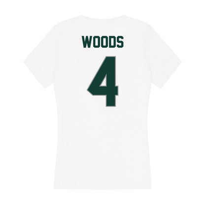 Michigan State - NCAA Football : Edward Woods - Women's V-Neck T-Shirt-1