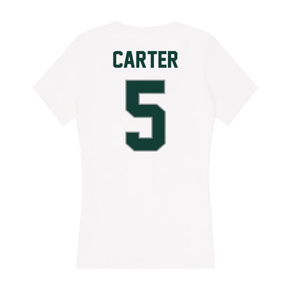 Michigan State - NCAA Football : Nathan Carter - Women's V-Neck T-Shirt-1