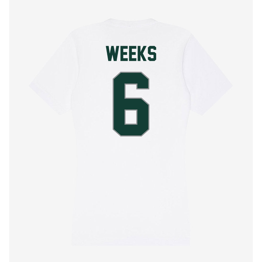 Michigan State - NCAA Baseball : Davis Weeks - Women's V-Neck T-Shirt-1