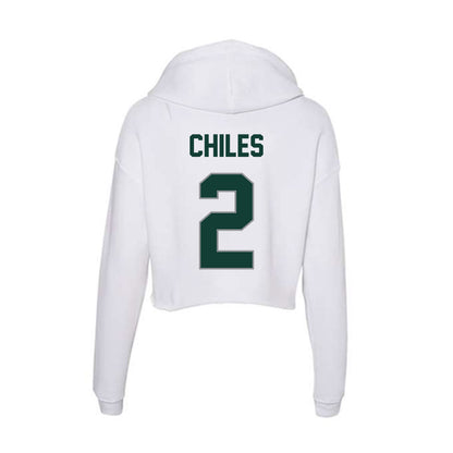 Michigan State - NCAA Football : Aidan Chiles - Women's Crop Fleece Hoodie-1