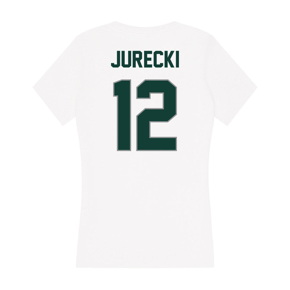 Michigan State - NCAA Men's Ice Hockey : Griffin Jurecki - Women's V-Neck T-Shirt-1