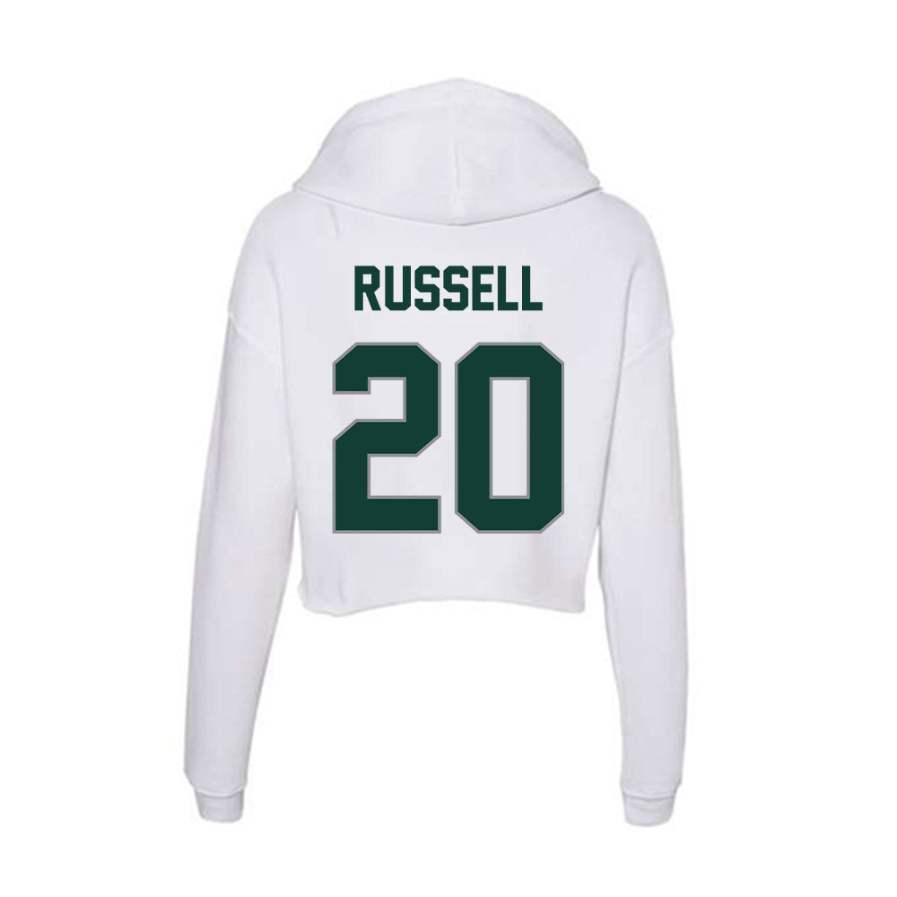 Michigan State - NCAA Men's Ice Hockey : Daniel Russell - Women's Crop Fleece Hoodie-1