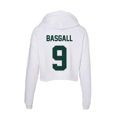 Michigan State - NCAA Men's Ice Hockey : Matthew Basgall - Women's Crop Fleece Hoodie-1