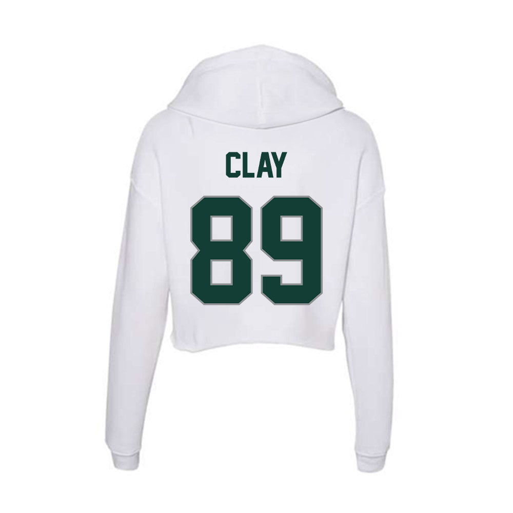 Michigan State - NCAA Football : Austin Clay - Women's Crop Fleece Hoodie-1