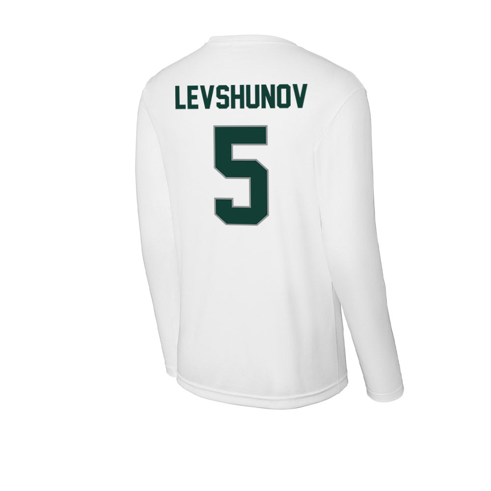 Michigan State - NCAA Men's Ice Hockey : Artyom Levshunov - Activewear Long Sleeve T-Shirt-1