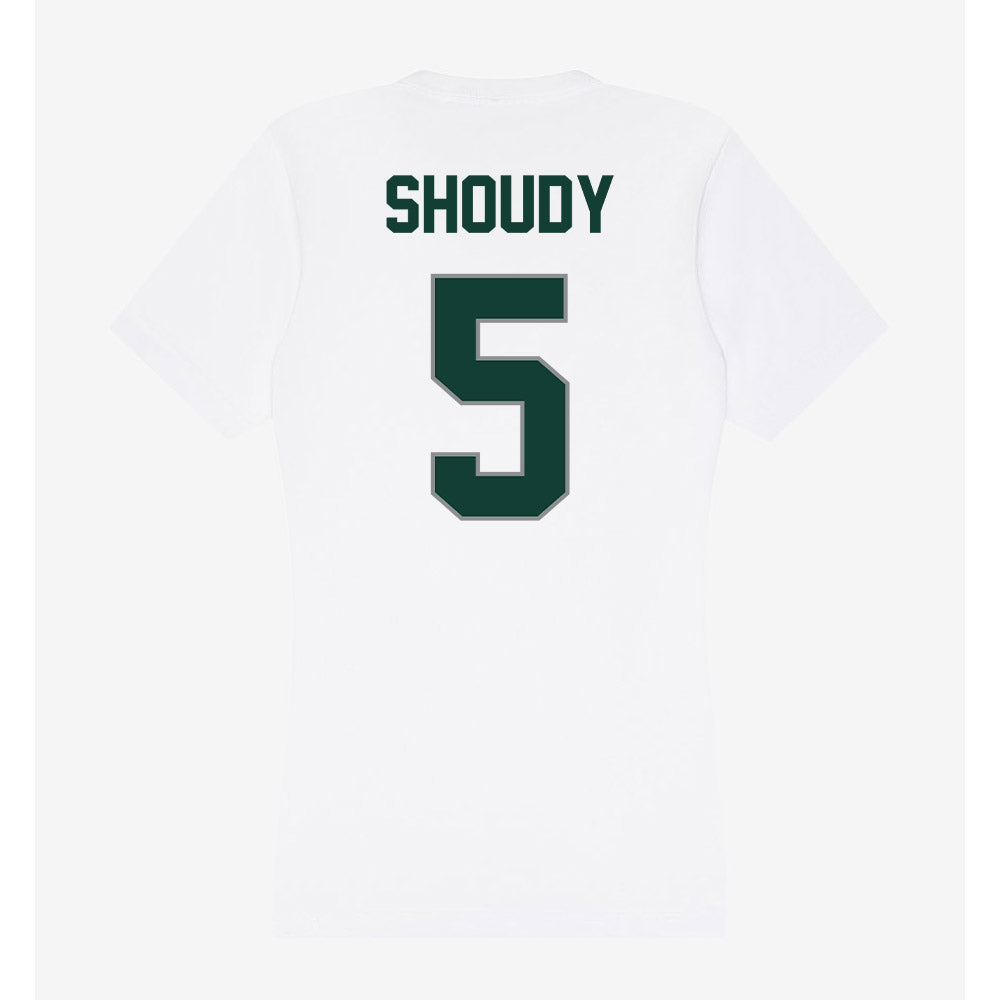 Michigan State - NCAA Men's Ice Hockey : Travis Shoudy - Women's V-Neck T-Shirt-1