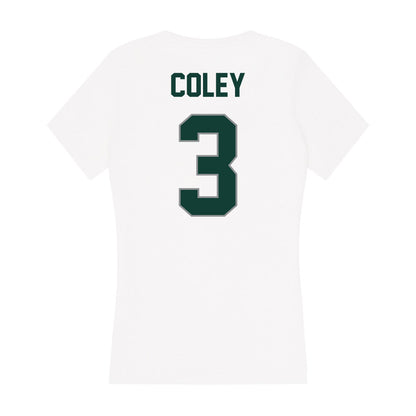 Michigan State - NCAA Football : Caleb Coley - Women's V-Neck T-Shirt-1