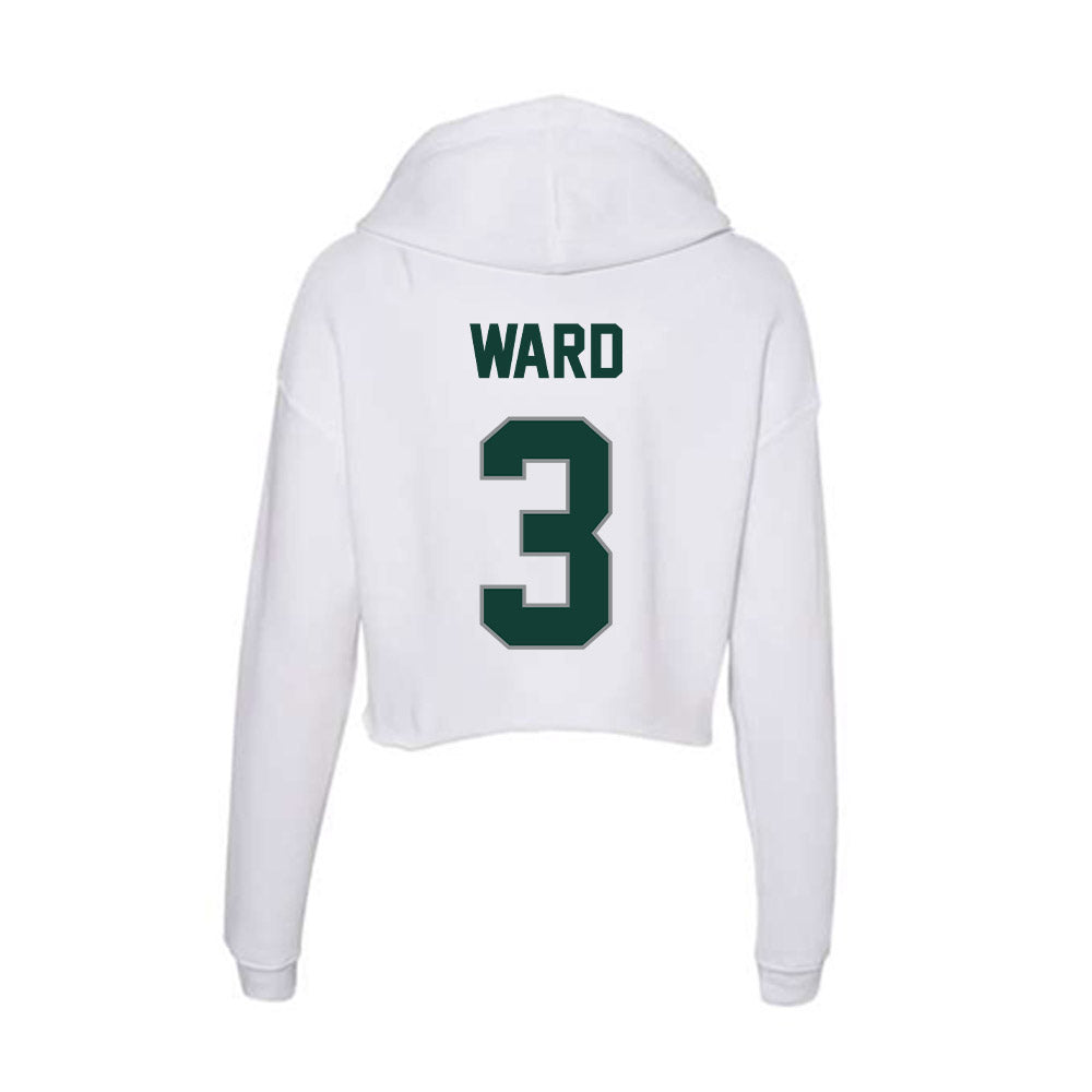 Michigan State - NCAA Men's Basketball : Cam Ward - Women's Crop Fleece Hoodie-1