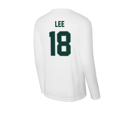 Michigan State - NCAA Men's Ice Hockey : Ryker Lee - Activewear Long Sleeve T-Shirt-1