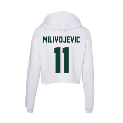 Michigan State - NCAA Football : Alessio Milivojevic - Women's Crop Fleece Hoodie-1