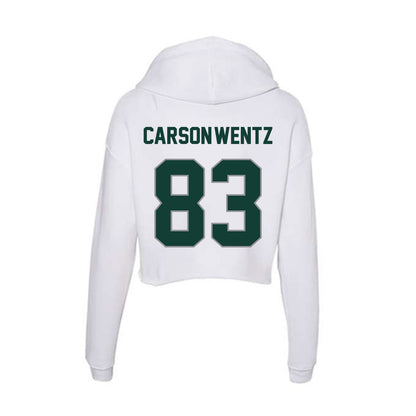 Michigan State - NCAA Football : Jack Carson-wentz - Women's Crop Fleece Hoodie-1