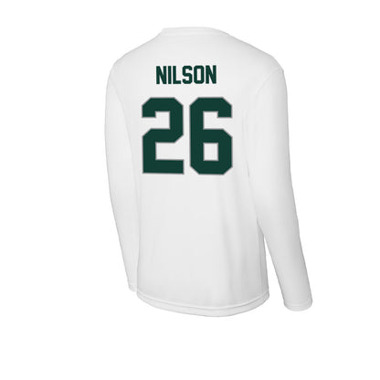 Michigan State - NCAA Men's Ice Hockey : Eric Nilson - Activewear Long Sleeve T-Shirt-1