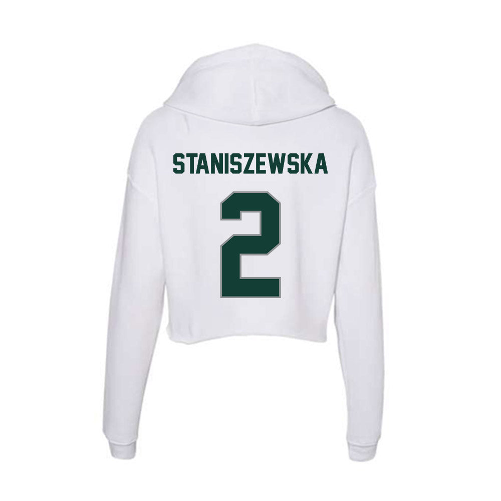 Michigan State - NCAA Women's Volleyball : Karolina Staniszewska - Women's Crop Fleece Hoodie-1