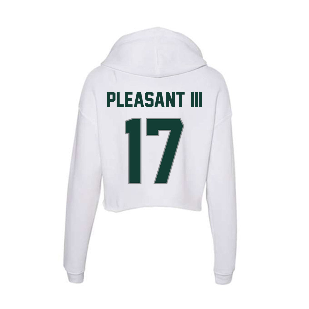 Michigan State - NCAA Football : Eddie Pleasant III - Women's Crop Fleece Hoodie-1