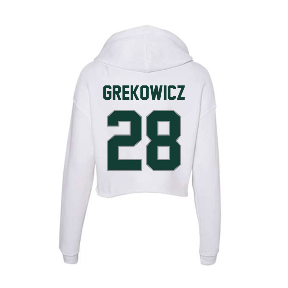 Michigan State - NCAA Men's Soccer : Jake Grekowicz - Women's Crop Fleece Hoodie-1