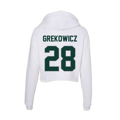 Michigan State - NCAA Men's Soccer : Jake Grekowicz - Women's Crop Fleece Hoodie-1