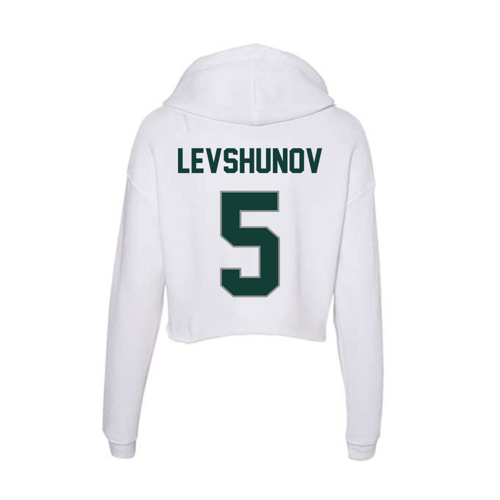 Michigan State - NCAA Men's Ice Hockey : Artyom Levshunov - Women's Crop Fleece Hoodie-1