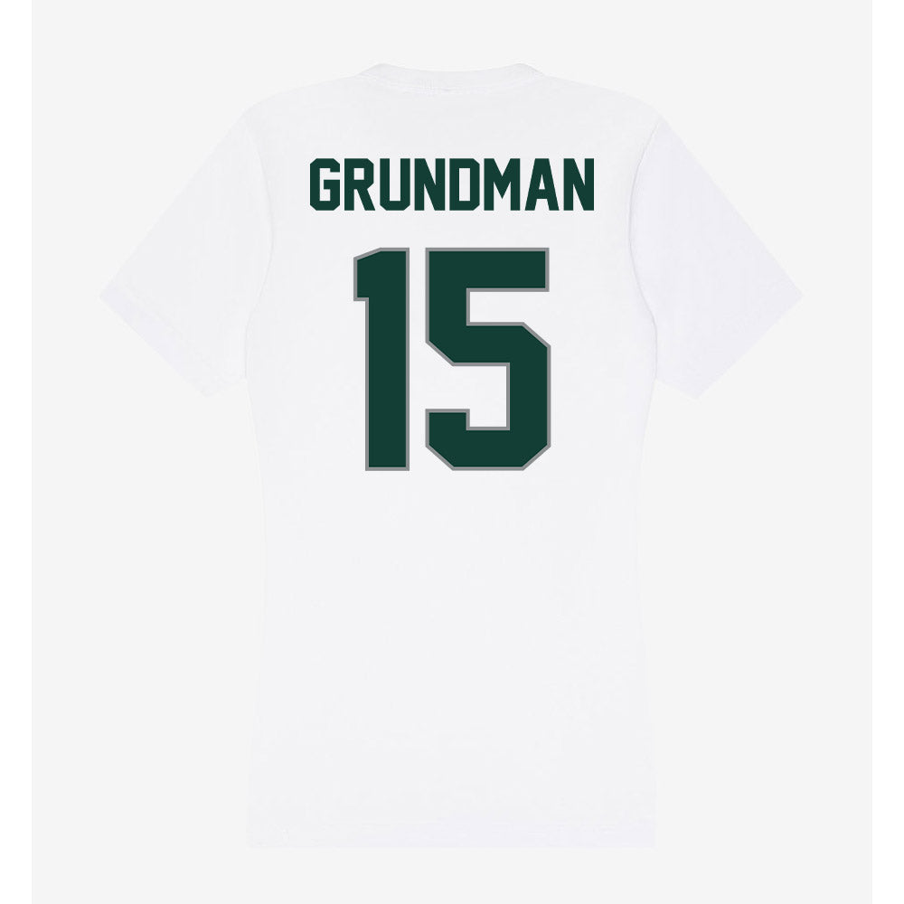 Michigan State - NCAA Baseball : Gannon Grundman - Women's V-Neck T-Shirt-1