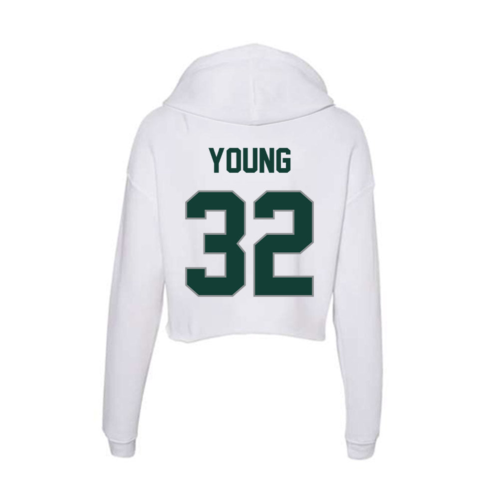 Michigan State - NCAA Football : Evan Young - Women's Crop Fleece Hoodie-1