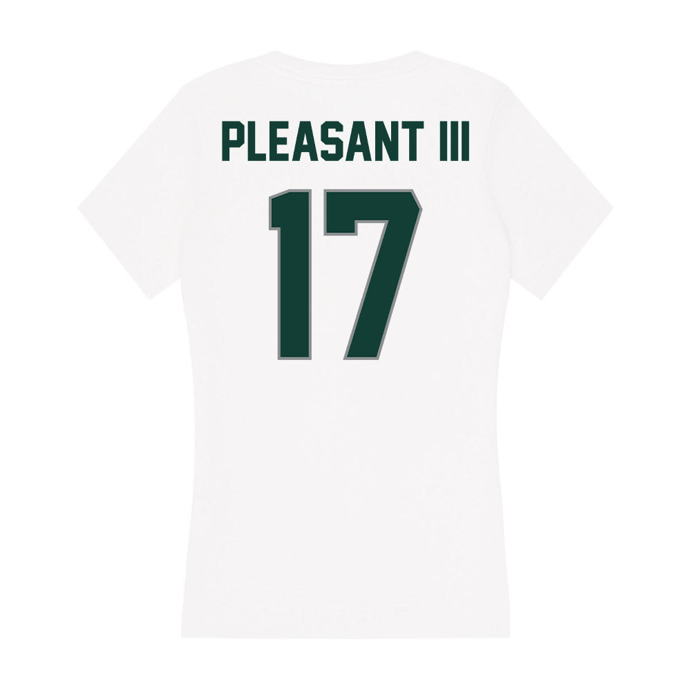 Michigan State - NCAA Football : Eddie Pleasant III - Women's V-Neck T-Shirt-1