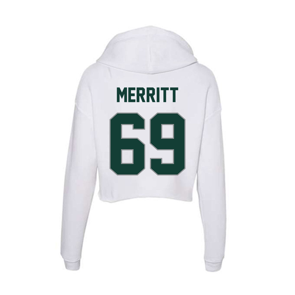 Michigan State - NCAA Football : Jacob Merritt - Women's Crop Fleece Hoodie-1