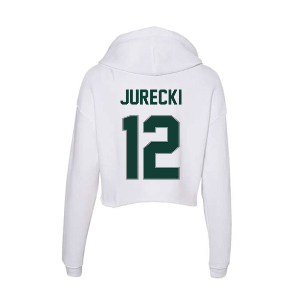 Michigan State - NCAA Men's Ice Hockey : Griffin Jurecki - Women's Crop Fleece Hoodie-1