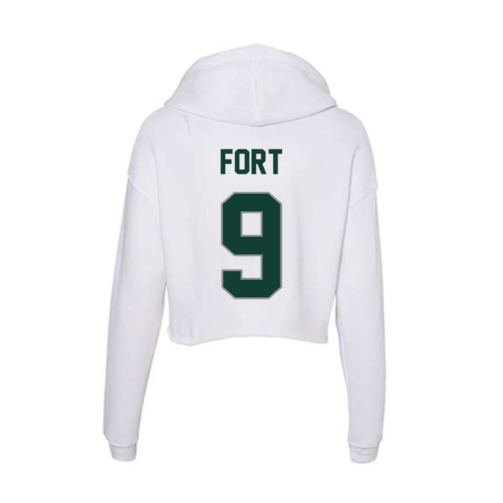 Michigan State - NCAA Men's Basketball : Trey Fort - Women's Crop Fleece Hoodie-1