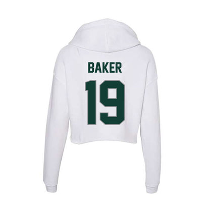 Michigan State - NCAA Men's Ice Hockey : Austin Baker - Women's Crop Fleece Hoodie-1