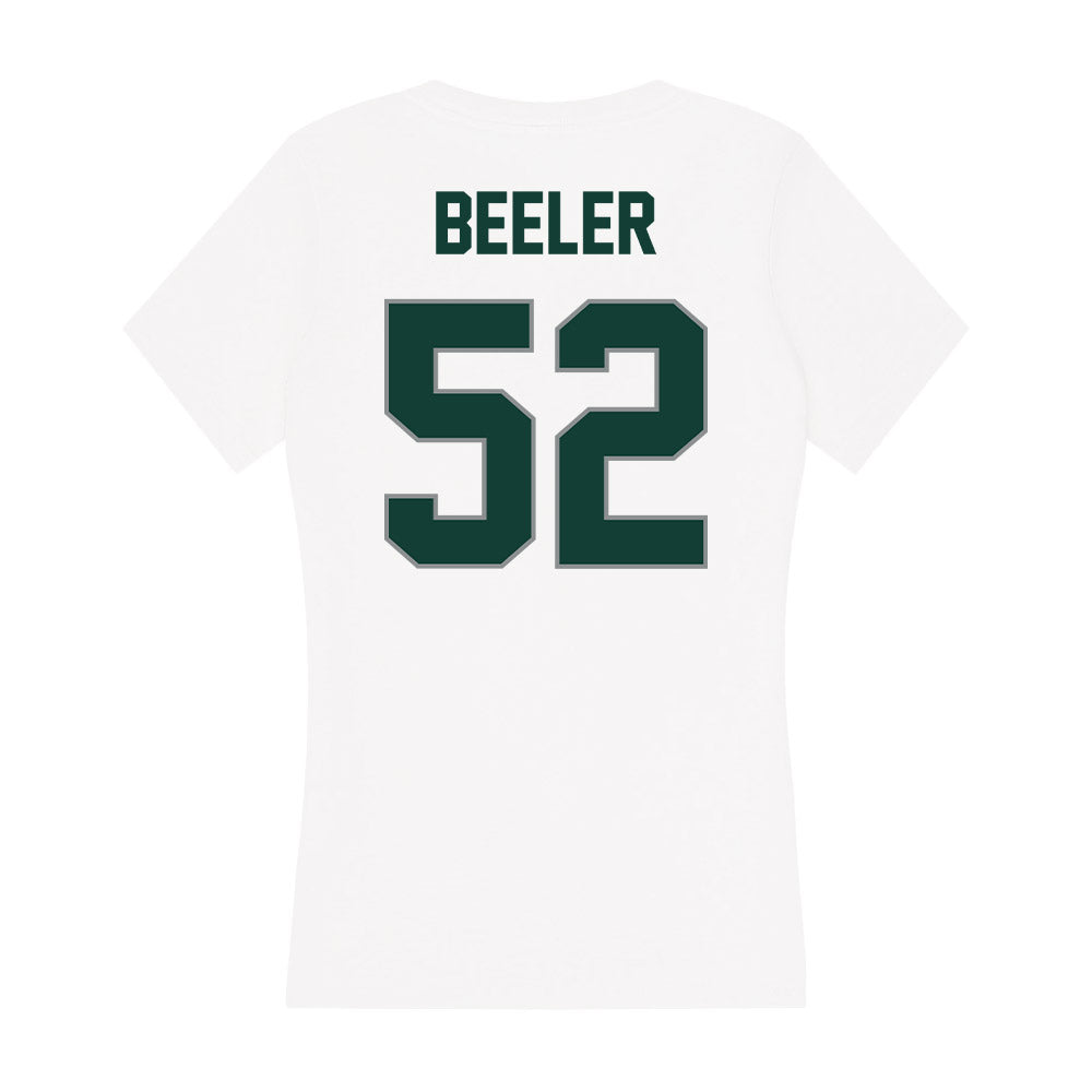 Michigan State - NCAA Football : Mikeshun Beeler - Women's V-Neck T-Shirt-1