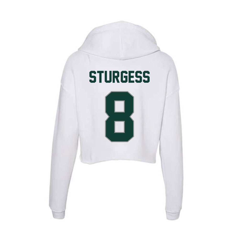 Michigan State - NCAA Baseball : Isaac Sturgess - Women's Crop Fleece Hoodie-1