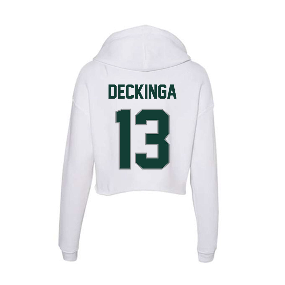 Michigan State - NCAA Baseball : CJ Deckinga - Women's Crop Fleece Hoodie-1