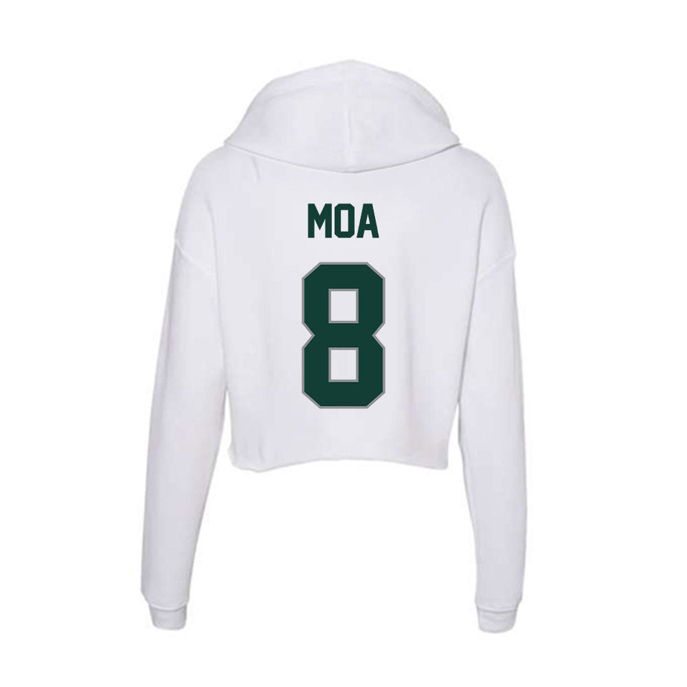 Michigan State - NCAA Football : Aisea Moa - Women's Crop Fleece Hoodie-1