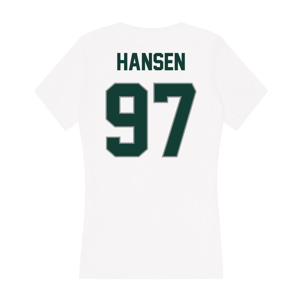 Michigan State - NCAA Football : Maverick Hansen - Women's V-Neck T-Shirt-1