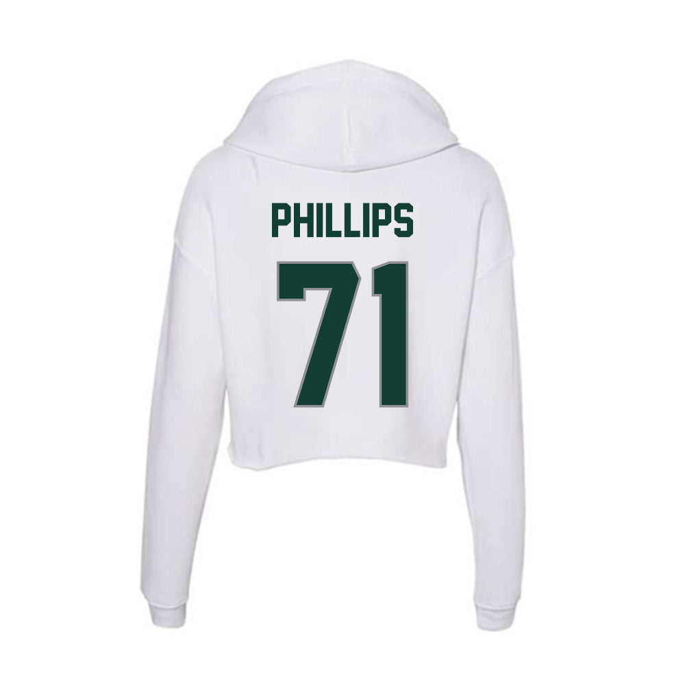 Michigan State - NCAA Football : Kristian Phillips - Women's Crop Fleece Hoodie-1