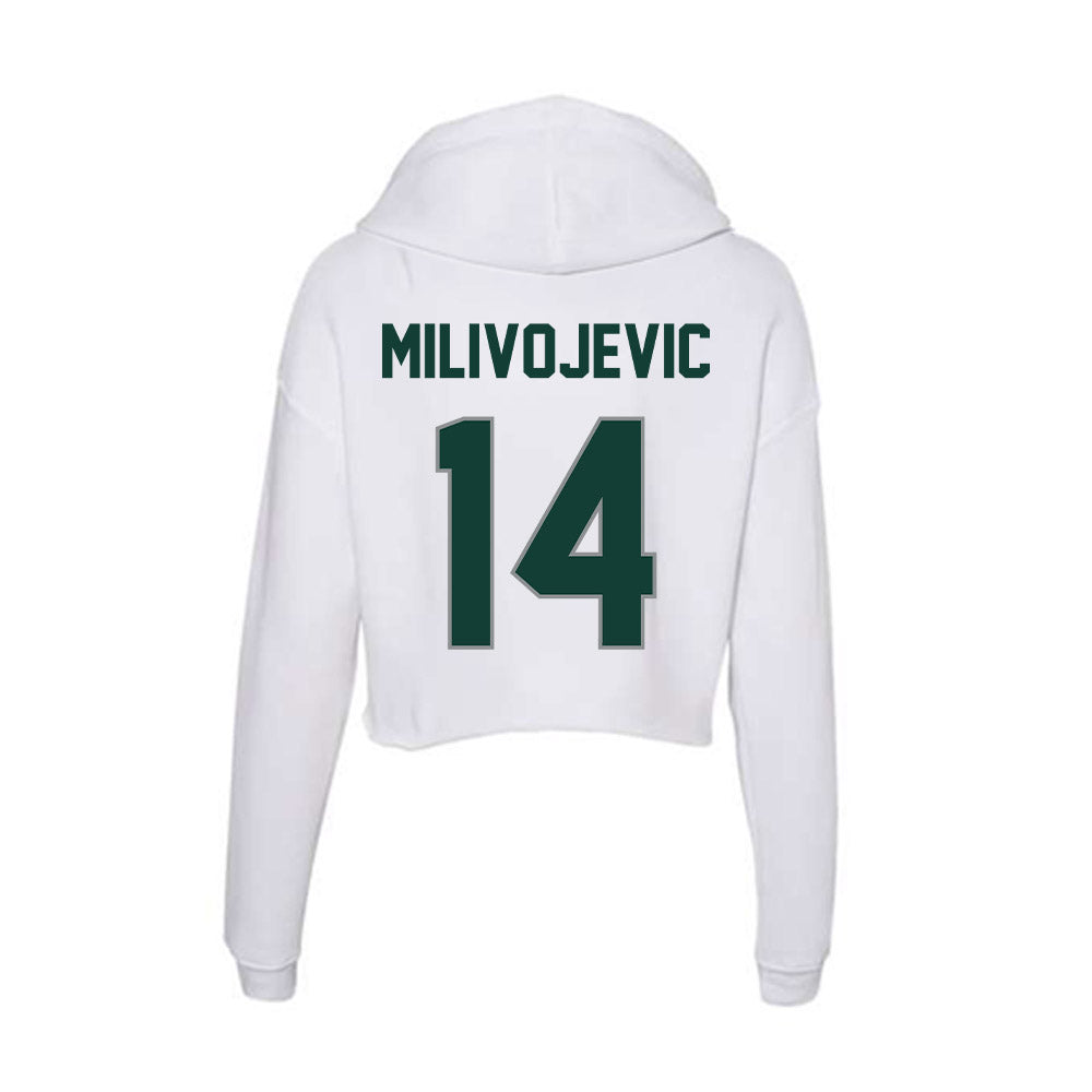 Michigan State - NCAA Football : Alessio Milivojevic - Women's Crop Fleece Hoodie-1
