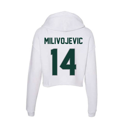 Michigan State - NCAA Football : Alessio Milivojevic - Women's Crop Fleece Hoodie-1