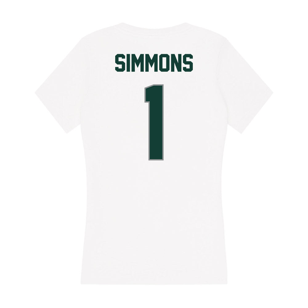 Michigan State - NCAA Women's Basketball : Jaddan Simmons - Women's V-Neck T-Shirt-1