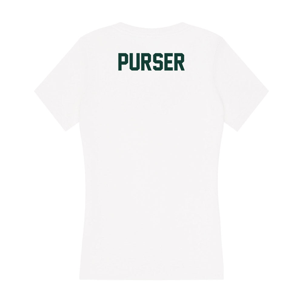 Michigan State - NCAA Women's Tennis : Issey Purser - Women's V-Neck T-Shirt-1